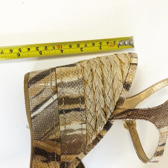 Stuart Weitzman Open Toe Platform Wedge Sandals 10 - Picture 6 of 10